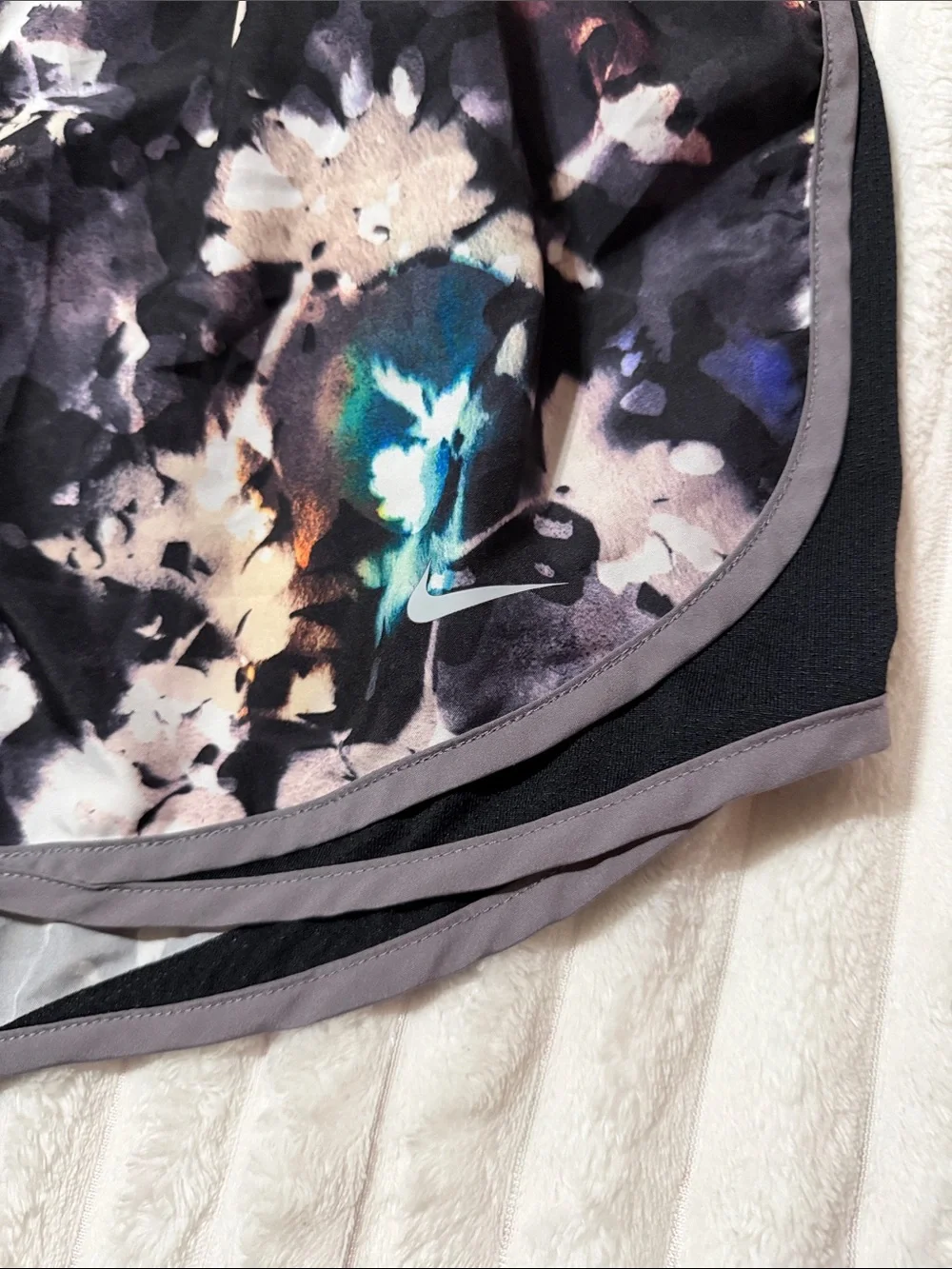 Nike Black Multicolor Floral Running Shorts | Size XL